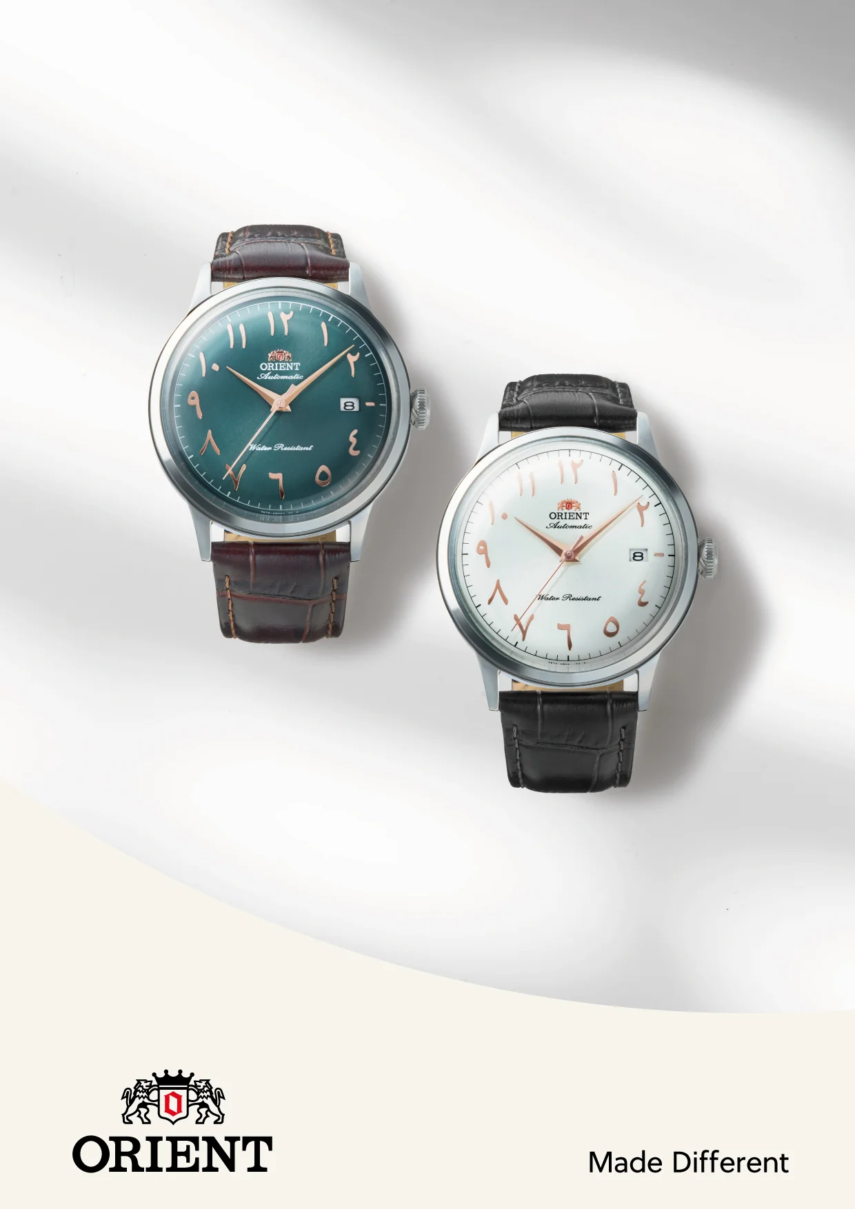 Orient Bambino RA-AC0035E Arabic Numerals Green Dial Leather Strap Watch - 40.5mm - Image 4